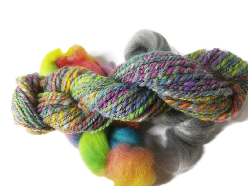 Handspun wool art yarn, worsted weight, 140 yards - Festival Melody –  Edgewood Garden Studio