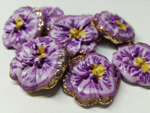 Violets - Handmade Button/Beads