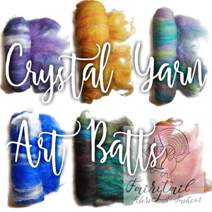 Snow White's Crystals - Art Batts for Spinning